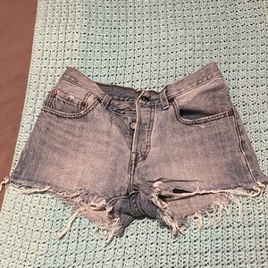 Signature by Levi Strauss Light Blue Frayed Jean Shorts